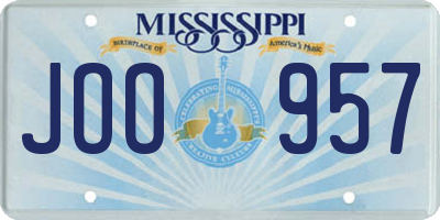 MS license plate JOO957