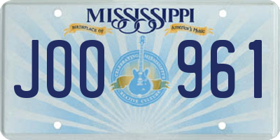 MS license plate JOO961