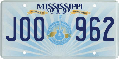 MS license plate JOO962