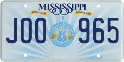 MS license plate JOO965