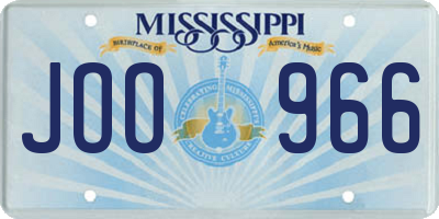 MS license plate JOO966