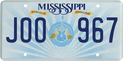 MS license plate JOO967