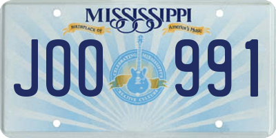 MS license plate JOO991