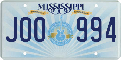 MS license plate JOO994