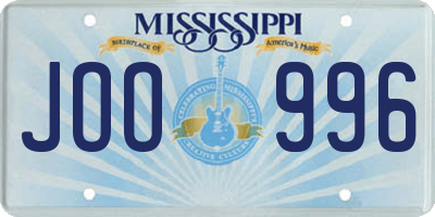 MS license plate JOO996
