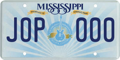 MS license plate JOP000