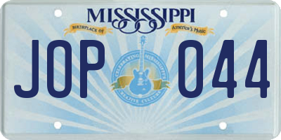 MS license plate JOP044