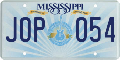 MS license plate JOP054