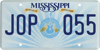 MS license plate JOP055