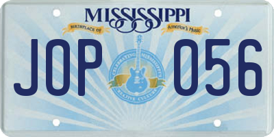 MS license plate JOP056