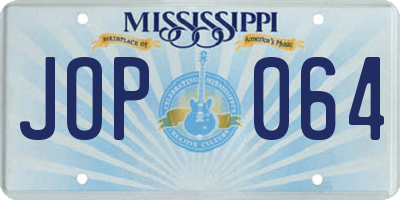 MS license plate JOP064