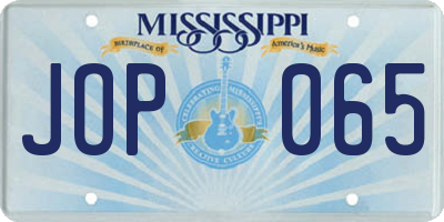MS license plate JOP065
