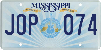 MS license plate JOP074