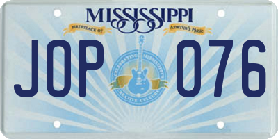 MS license plate JOP076