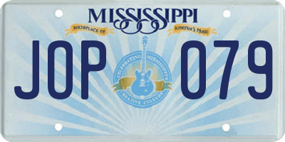 MS license plate JOP079