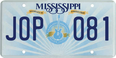 MS license plate JOP081