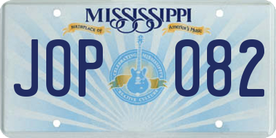 MS license plate JOP082