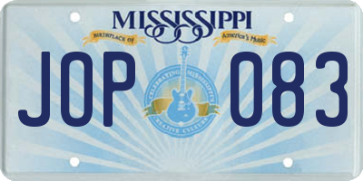 MS license plate JOP083