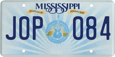 MS license plate JOP084