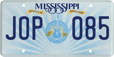 MS license plate JOP085