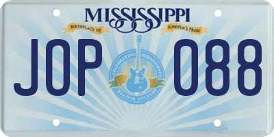 MS license plate JOP088