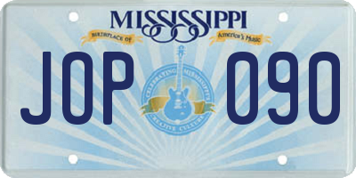MS license plate JOP090