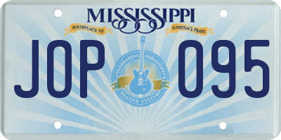 MS license plate JOP095