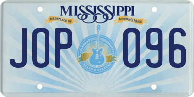 MS license plate JOP096