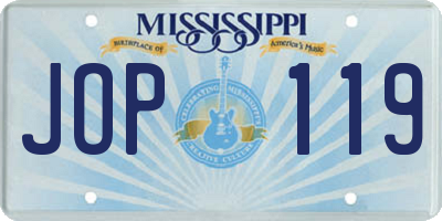 MS license plate JOP119