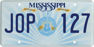 MS license plate JOP127