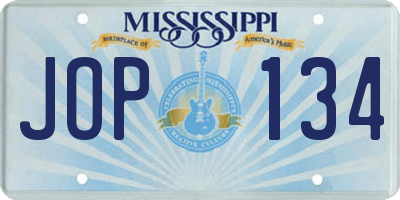 MS license plate JOP134