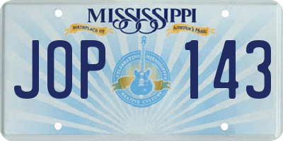 MS license plate JOP143