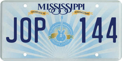 MS license plate JOP144