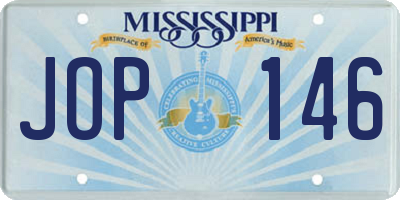 MS license plate JOP146