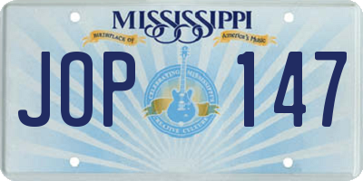 MS license plate JOP147