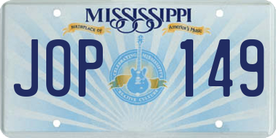 MS license plate JOP149