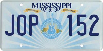 MS license plate JOP152