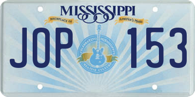MS license plate JOP153