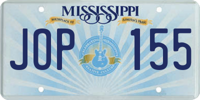 MS license plate JOP155
