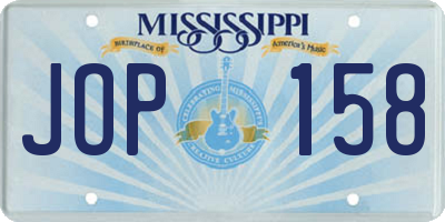 MS license plate JOP158