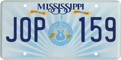 MS license plate JOP159