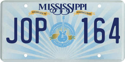 MS license plate JOP164