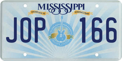 MS license plate JOP166