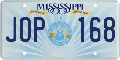 MS license plate JOP168