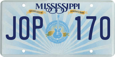 MS license plate JOP170