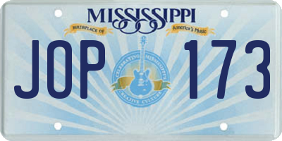 MS license plate JOP173