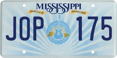 MS license plate JOP175