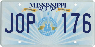 MS license plate JOP176