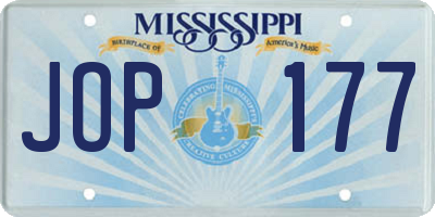 MS license plate JOP177