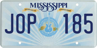 MS license plate JOP185